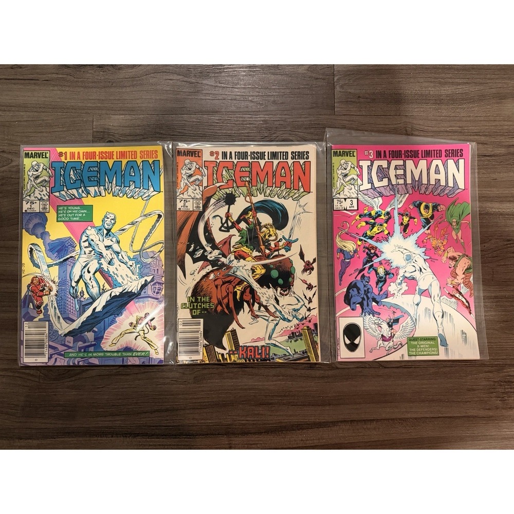 Iceman #1 #2 #3 Limited Series Marvel Comics 1984 Lot of 3 Vintage